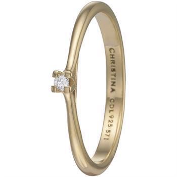 Model 6.1.B-53, klassisk solitaire ring med 0,03 ct labgrown diamant hos Guldsmykket.dk